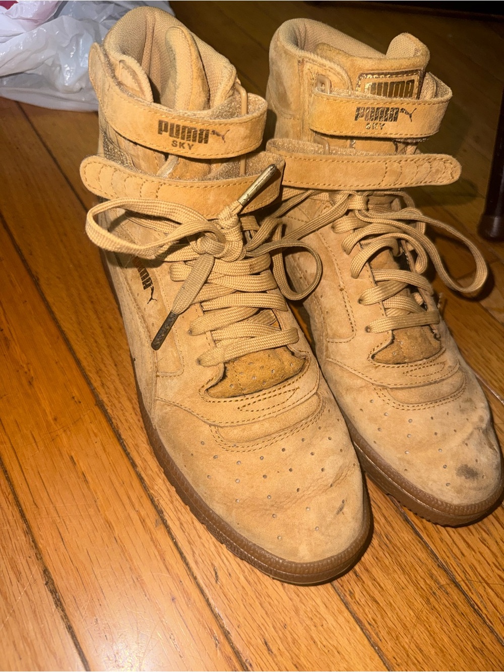 Puma Wheat Tan Lace-Up High-Top Boots
